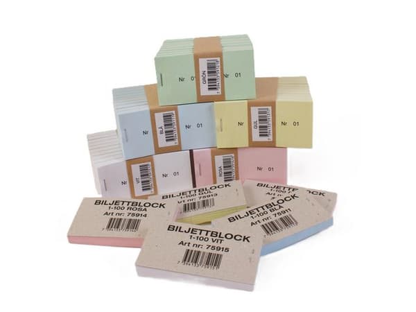 Biljettblock 1-100 grön 10st