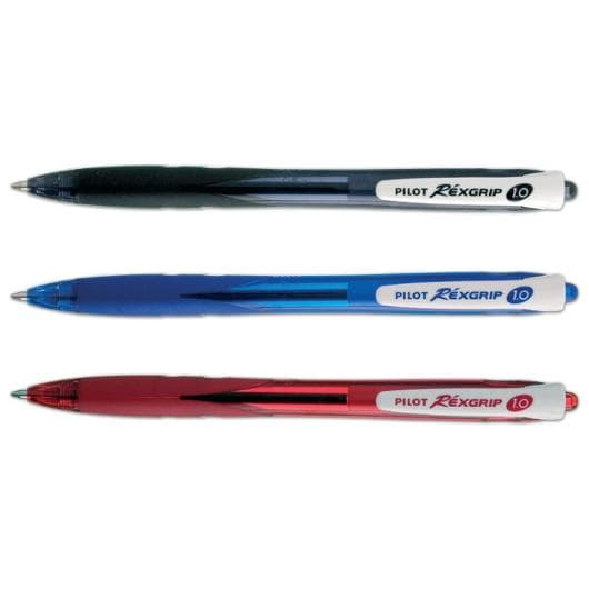 Kulpenna PILOT RexGrip medium 1,0 svart 10st