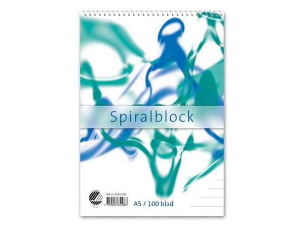 Spiralblock A5 60g 100 blad linjerat 10st