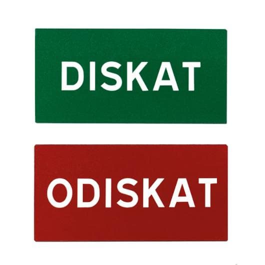 Magnetskylt Diskat/Odiskat 10x5cm