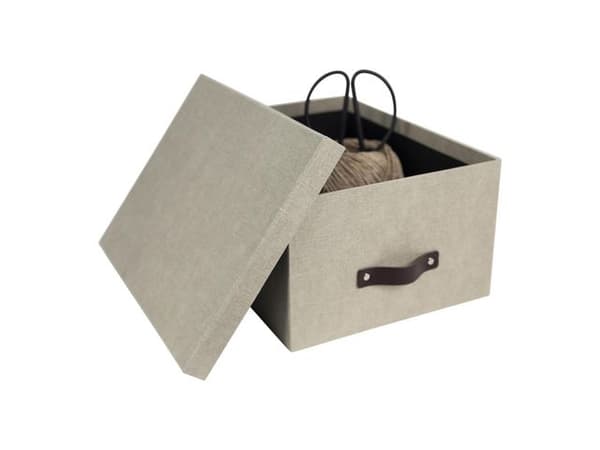Förvaringsbox m.lock kartong Linne