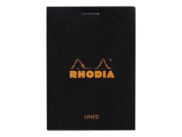 Ant.block RHODIA A7 80b linj svart 10st