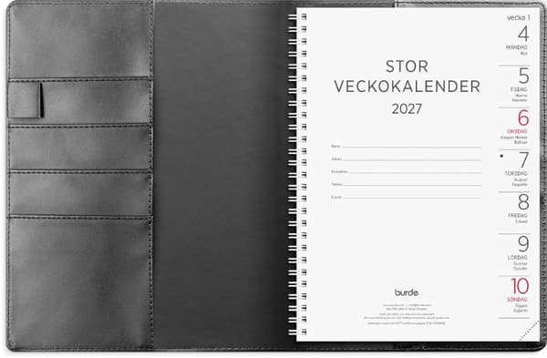 Stor Veckokalender 2027 svart