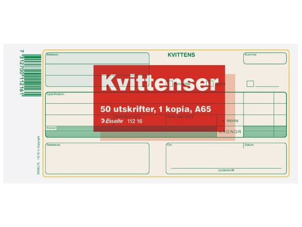 Blankett kvittens A65 50 bl kopia 5st
