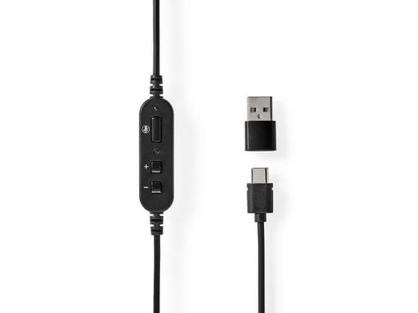 Headset NEDIS CHSTU310BK On-Ear USB-A/C
