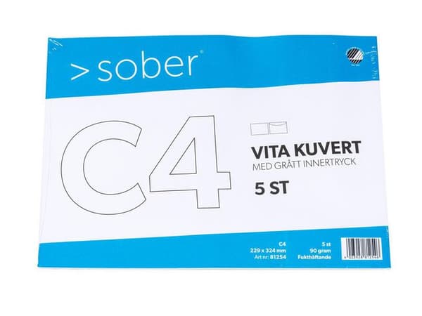 Kuvert konsument fp C4 FH vit 5/fp
