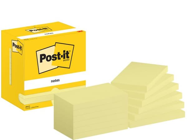 Notes POST-IT 76x127mm gul 12st