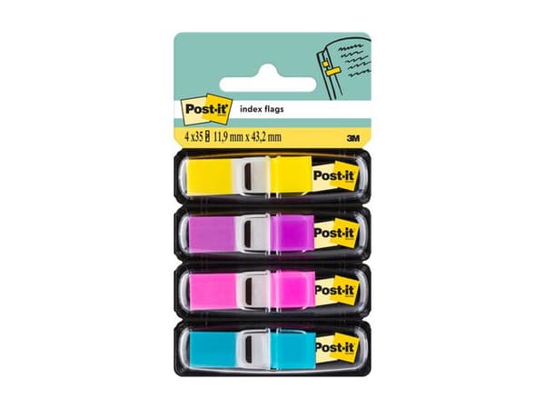 Index POST-IT 12X43mm neon 140/fp 6st