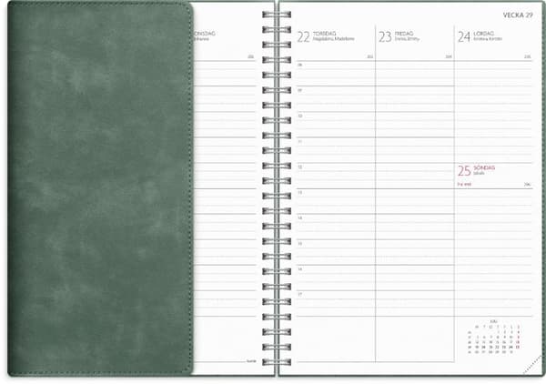 Kalender Study Twist A5 grön 26/27