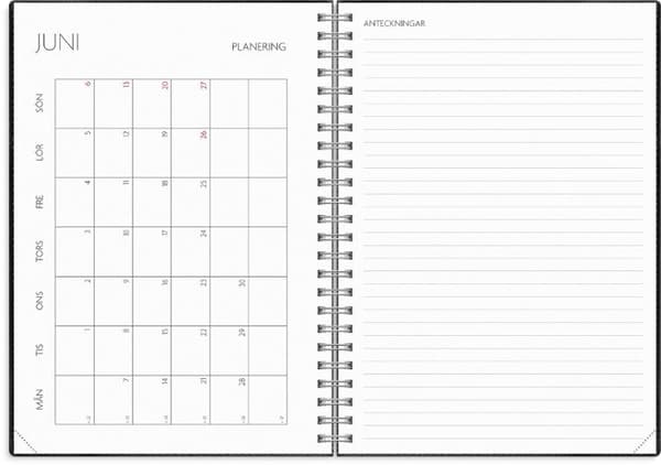 Kalender Study Twist A5 svart 26/27