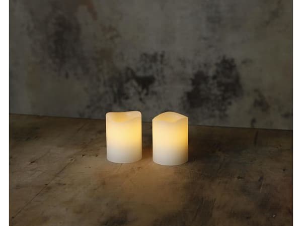 Blockljus STAR T LED May 6cm vit 2/fp