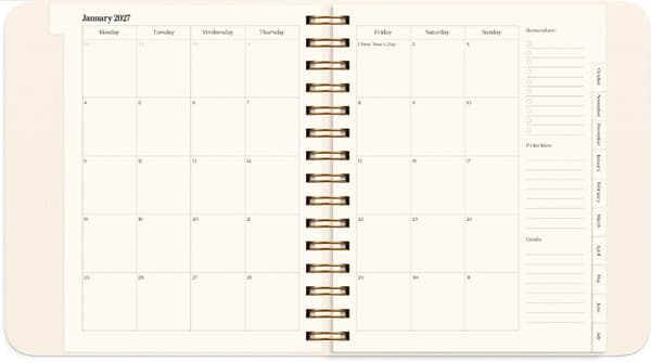 Life Planner Delicate Flowers 2027