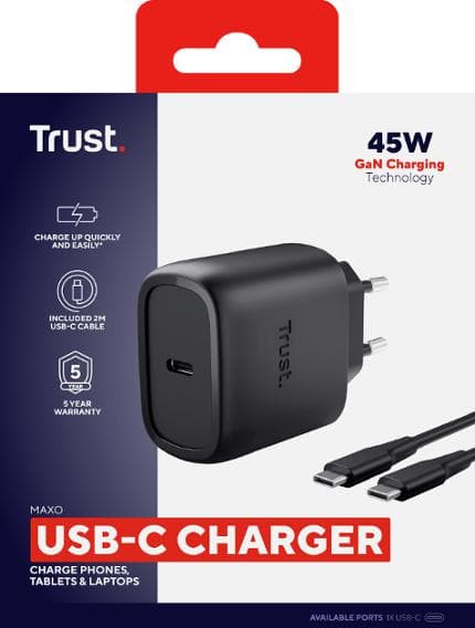 Laddare TRUST Maxo 45W USB-C