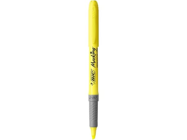 Överstrykningspenna BIC Grip Gul 12st