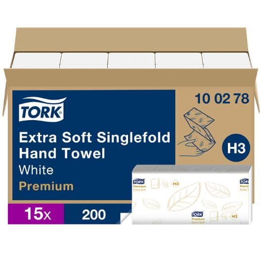 Handduk TORK Pre H3 2-lag vit 3000/fp