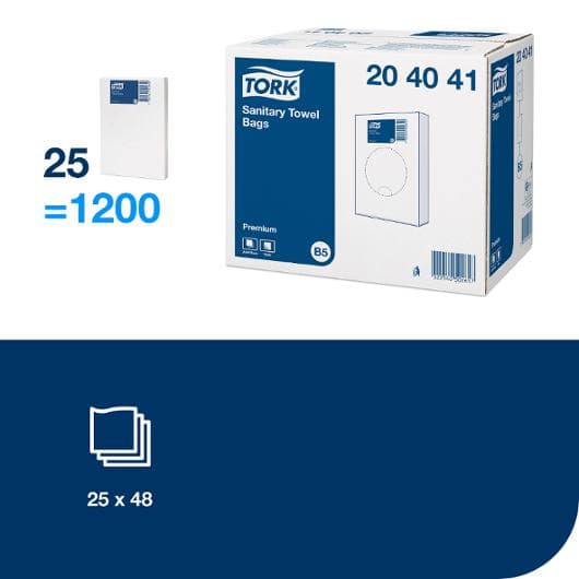 Sanitetspåse TORK B5 vit 25/fp