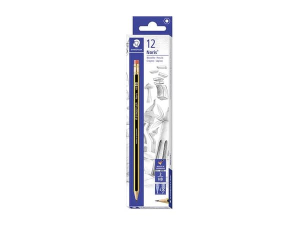 Blyertspenna STAEDTLER topgummi HB 12/fp