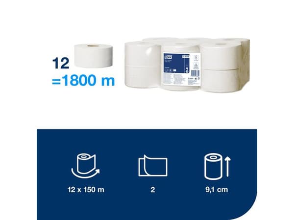 Toalettpapper TORK Uni T2 2-lag 12/fp