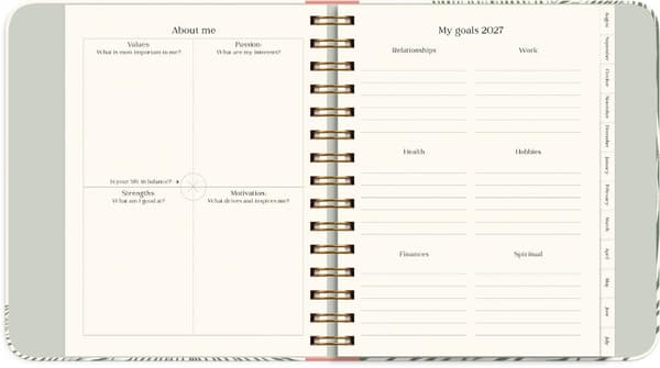Kalender Life Planner Green A5 26/27