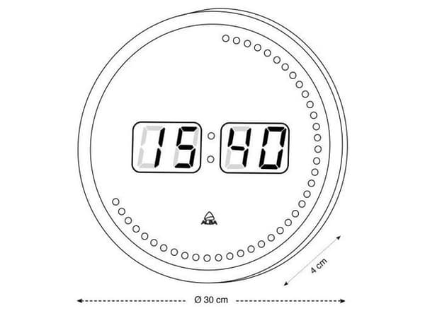 Väggur ALBA LED Ø30cm svart/röd