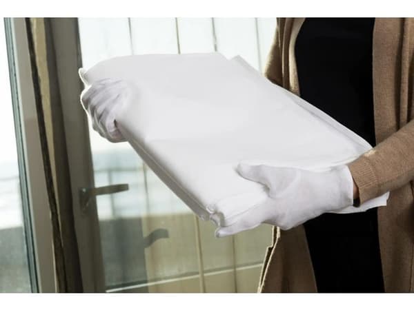 Textilhandske 0450 vit 26cm M 12/fp