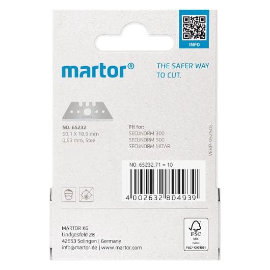 Knivblad MARTOR Trapezoid 65232 10/fp
