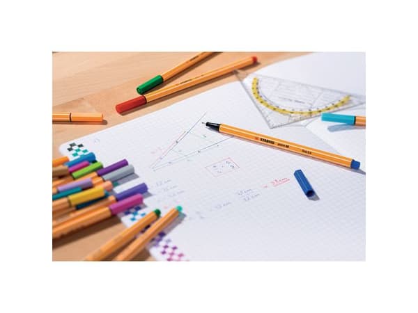 Fineliner STABILO Point 88 blå 10st