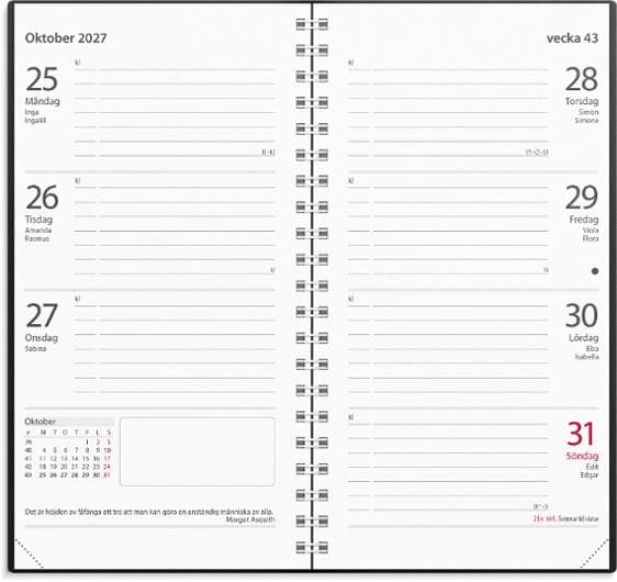 Kalender Master 2027 plast svart
