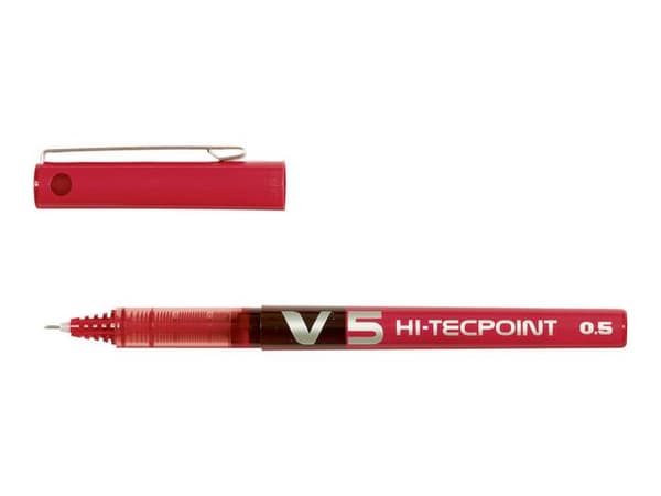Bläckkulpenna PILOT Hi-Tec V5 0,5 röd 12st