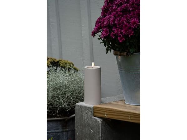 Blockljus KONSTSMIDE LEDtimer beige 15cm