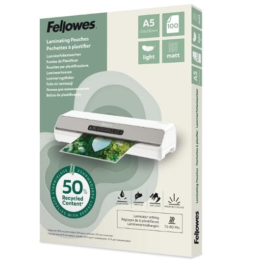 Laminat FELLOWES A5 75-80mic matt 100/fp