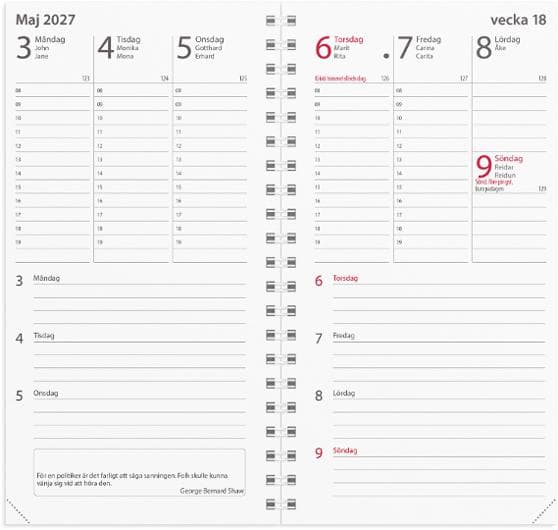 Kalender Minister refill 2027