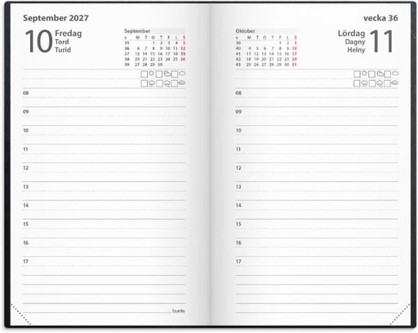 Kalender Lilla Agendan 2027 svart