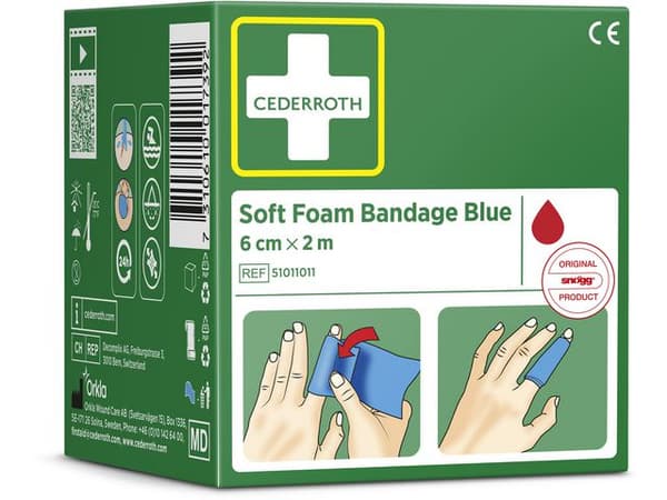 Plåster CEDERROTH SoftFoam 6cmx2m blå