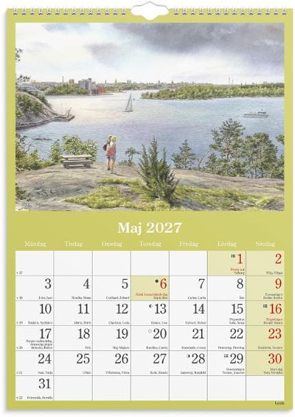 Väggkalender Klassiska Sverige 2027