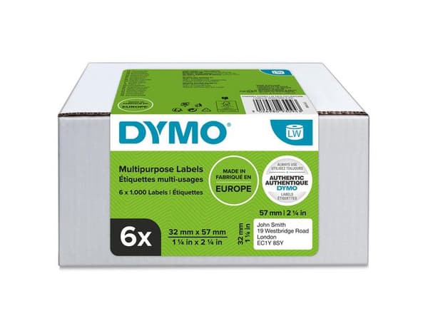 Etikett DYMO LW 32x57mm 6rl/fp