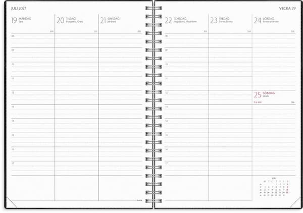Kalender Study Twist A5 svart 26/27