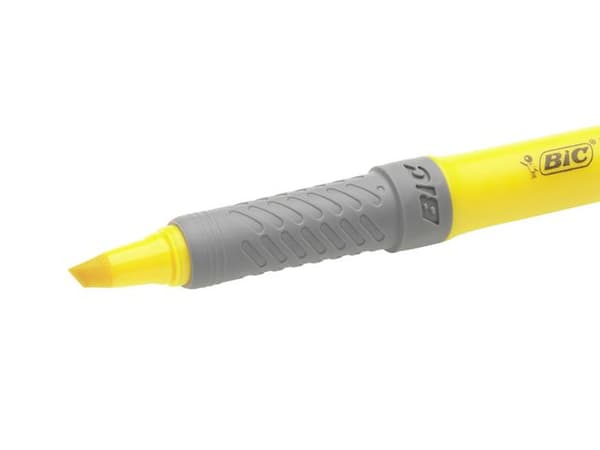 Överstrykningspenna BIC Grip Gul 12st