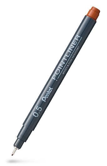 Fineliner PENTEL Pointliner 0,5mm brun 12st