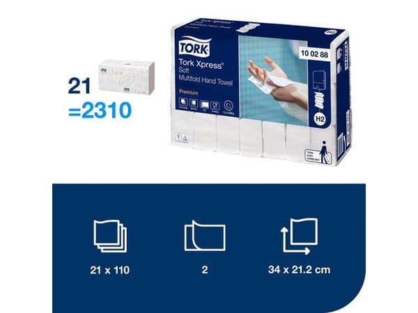Handduk TORK Pre H2 Xpress 2310/fp