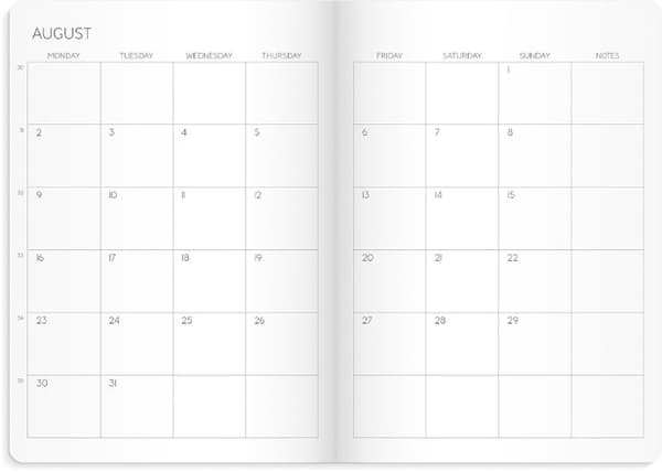 Calendar Monthly Planner 2027 eng. text