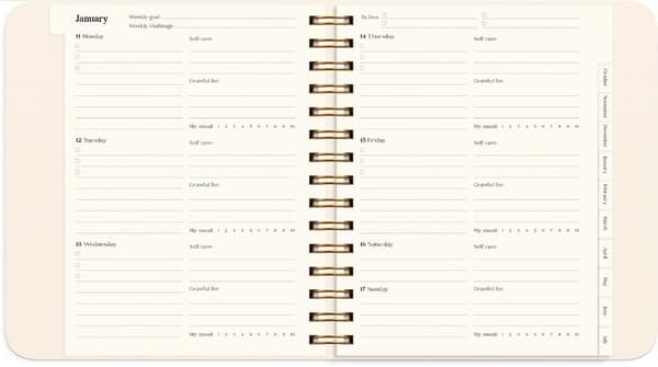 Life Planner Delicate Flowers 2027