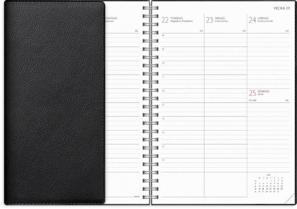 Kalender Study Twist A5 svart 26/27