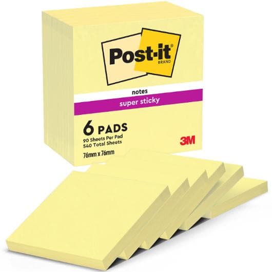 Notes POST-IT SS 76X76mm gul 6st