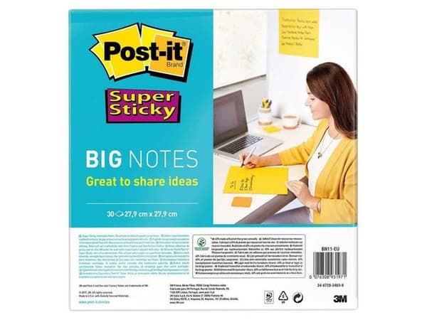 Notes POST-IT SS 279x279mm gul 6st