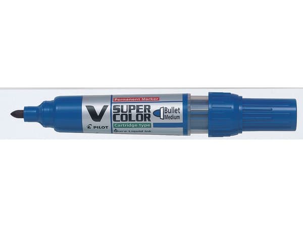 Märkpenna PILOT V Super Color rund blå 10st