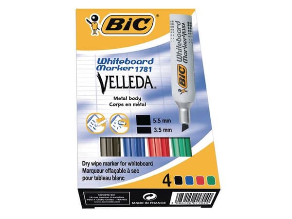 Whiteboardpenna BIC Velleda 1781 svart 12st