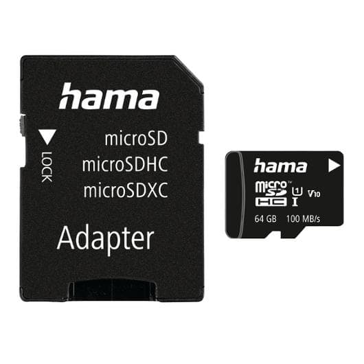 Minneskort HAMA Micro SDHC 64GB CL10