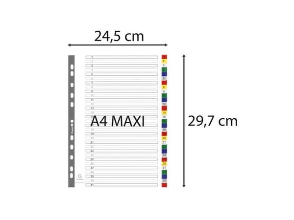 Plastregister EXACOMPTA PP A4+ 1-31 f.f