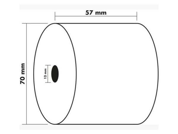 Kvittorulle 57x70x12mm 40m 10st